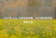 CSGO 在 Steam 上改名全攻略，以个性标签开启独特之名