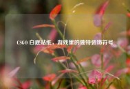 CSGO 白底贴纸，游戏里的独特装饰符号