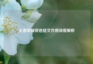 王者荣耀穿透铭文作用深度解析