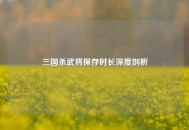 三国杀武将保存时长深度剖析