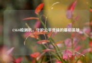CSGO检测机，守护公平竞技的幕后英雄