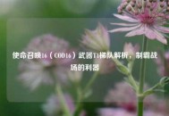 使命召唤16（COD16）武器T1梯队解析，制霸战场的利器