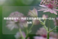  *** 用语缩写， *** 交流的速记密码——以dbd为例