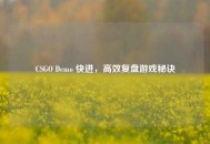 CSGO Demo 快进，高效复盘游戏秘诀