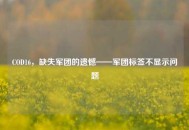 COD16，缺失军团的遗憾——军团标签不显示问题