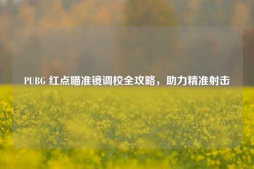 PUBG 红点瞄准镜调校全攻略,助力精准射击