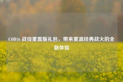 COD16 战役重置版礼包,带来重温经典战火的全新体验