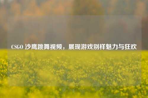 CSGO 沙鹰跳舞视频,展现游戏别样魅力与狂欢