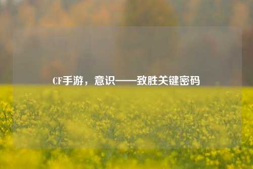 CF手游,意识——致胜关键密码
