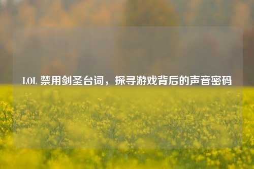 LOL 禁用剑圣台词,探寻游戏背后的声音密码