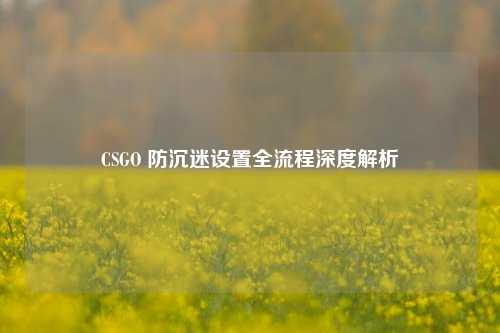CSGO 防沉迷设置全流程深度解析