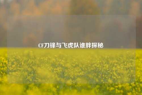 CF刀锋与飞虎队谁胖探秘