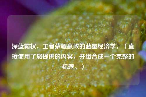 深蓝霸权,王者荣耀嬴政的蓝量经济学,(直接使用了您提供的内容,并组合成一个完整的标题。)