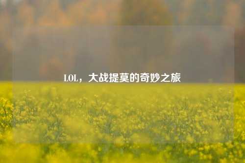 LOL,大战提莫的奇妙之旅