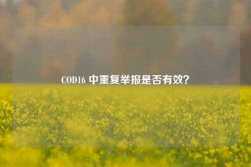 COD16 中重复举报是否有效?