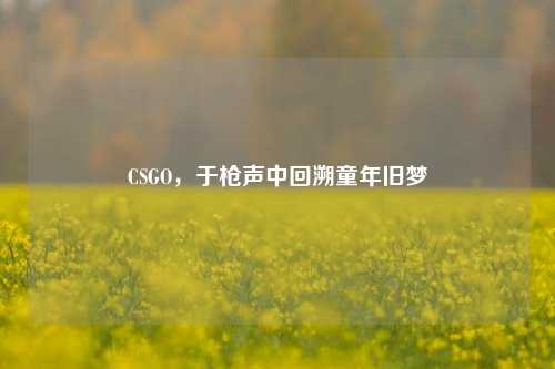 CSGO,于枪声中回溯童年旧梦