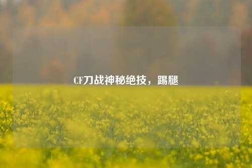 CF刀战神秘绝技,踢腿