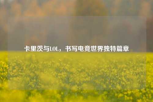 卡里茨与LOL,书写电竞世界独特篇章