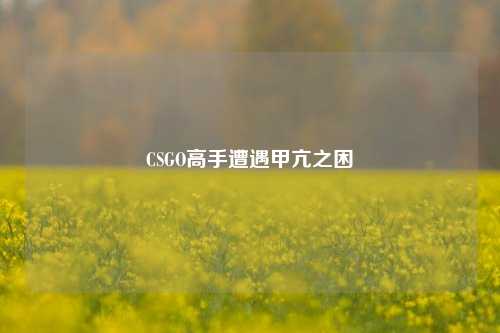 CSGO高手遭遇甲亢之困