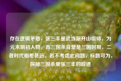 存在逻辑矛盾,张三丰是武当派开山祖师,为元末明初人物,而三国杀背景是三国时期,二者时代相差甚远。若不考虑此问题,标题可为,探秘三国杀里张三丰的踪迹