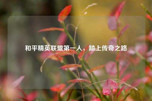 和平精英联盟之一人,踏上传奇之路