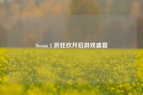 Steam 2 折狂欢开启游戏盛宴