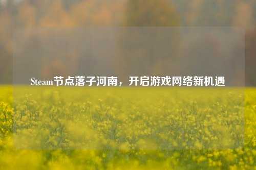 Steam节点落子河南,开启游戏 *** 新机遇