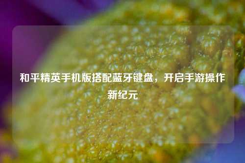 和平精英手机版搭配蓝牙键盘,开启手游操作新纪元