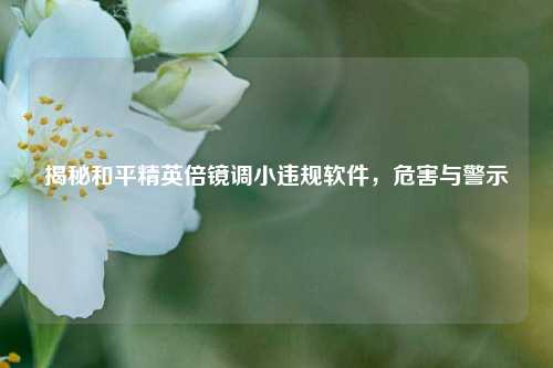 揭秘和平精英倍镜调小违规软件,危害与警示