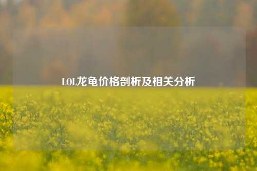 LOL龙龟价格剖析及相关分析