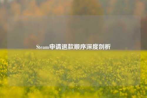 Steam申请退款顺序深度剖析