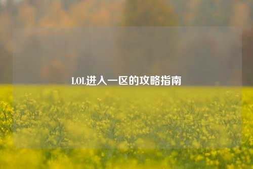 LOL进入一区的攻略指南