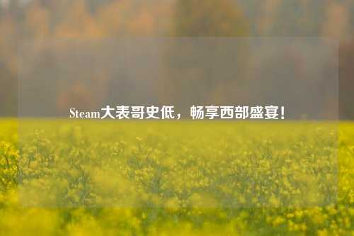 Steam大表哥史低,畅享西部盛宴!