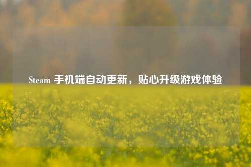 Steam 手机端自动更新,贴心升级游戏体验