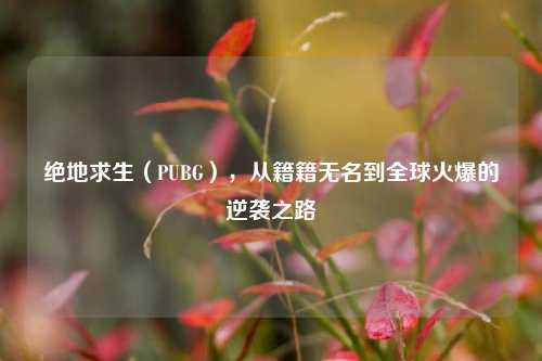 绝地求生(PUBG),从籍籍无名到全球火爆的逆袭之路