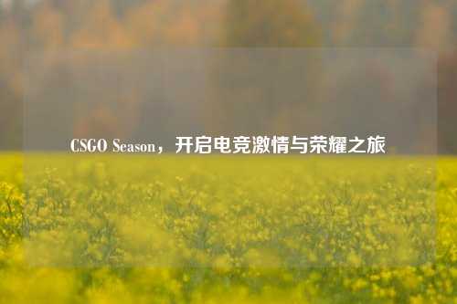CSGO Season,开启电竞***与荣耀之旅