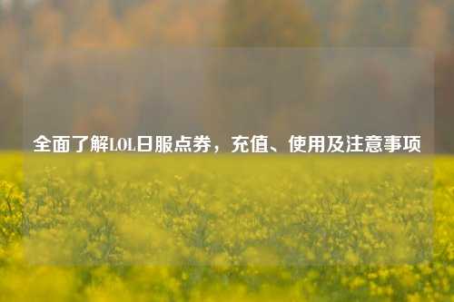 全面了解LOL日服点券,充值、使用及注意事项