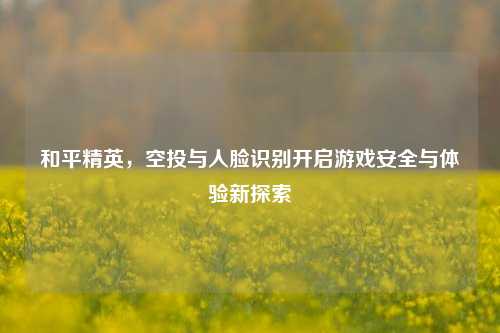 和平精英,空投与人脸识别开启游戏安全与体验新探索