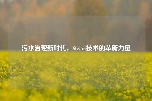 污水治理新时代,Steam技术的革新力量