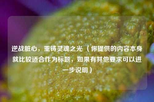 逆战脏心,重铸灵魂之光 (你提供的内容本身就比较适合作为标题,如果有其他要求可以进一步说明)