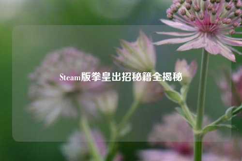 Steam版拳皇出招秘籍全揭秘