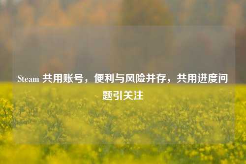 Steam 共用账号,便利与风险并存,共用进度问题引关注