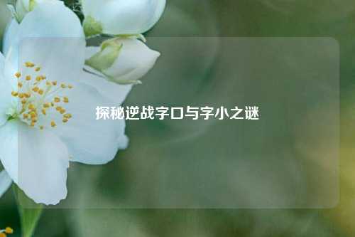 探秘逆战字口与字小之谜