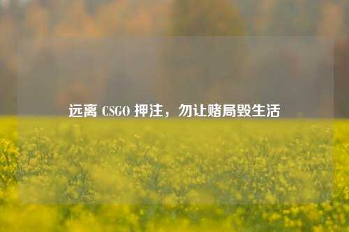 远离 CSGO 押注,勿让赌局毁生活