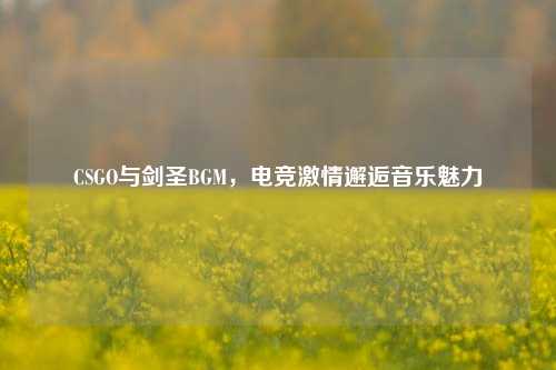 CSGO与剑圣BGM,电竞***邂逅音乐魅力