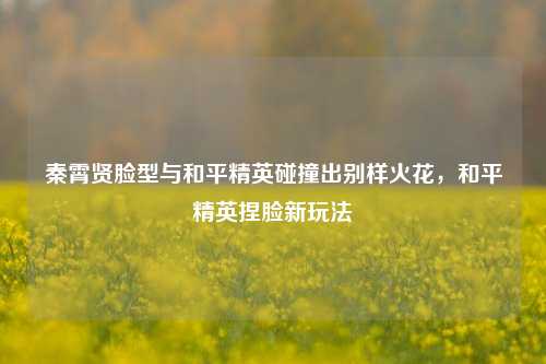 秦霄贤脸型与和平精英碰撞出别样火花,和平精英捏脸新玩法