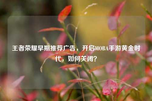 王者荣耀早期推荐广告,开启MOBA手游黄金时代,如何关闭?