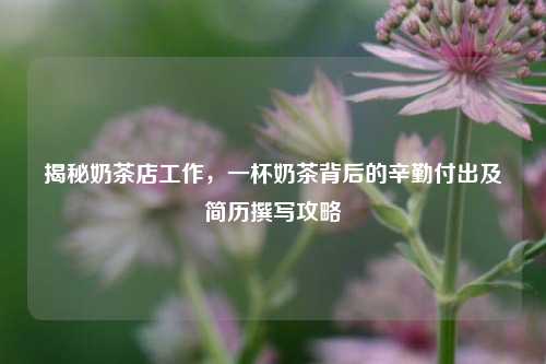 揭秘奶茶店工作,一杯奶茶背后的辛勤付出及简历撰写攻略