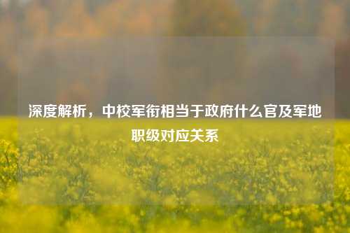 深度解析,中校军衔相当于 *** 什么官及军地职级对应关系
