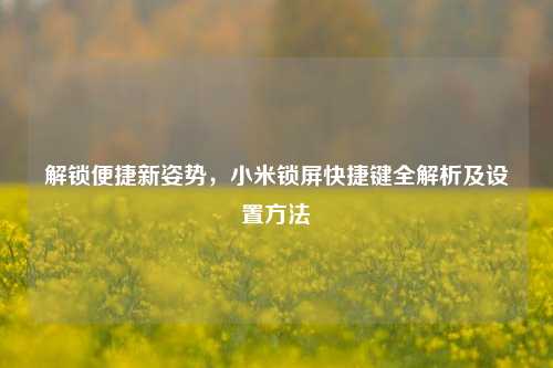 解锁便捷新姿势,小米锁屏快捷键全解析及设置 ***